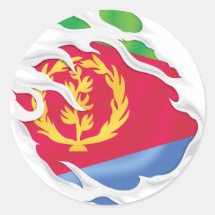 Eritrea Gekopieerde Vlag Ronde Sticker