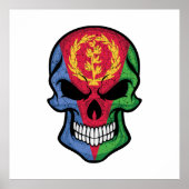 Eritrea glimlachende schedelvlag poster (Voorkant)