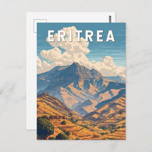 Eritrea Illustration Travel Art Vintage Briefkaart (Voorkant / Achterkant)