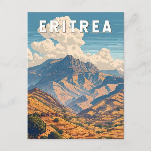 Eritrea Illustration Travel Art Vintage Briefkaart (Voorkant)
