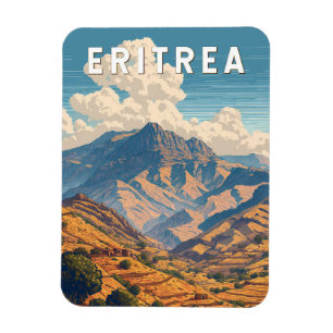 Eritrea Illustration Travel Art Vintage Magneet