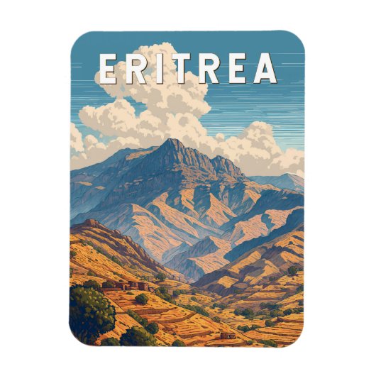 Eritrea Illustration Travel Art Vintage Magneet (Verticaal)