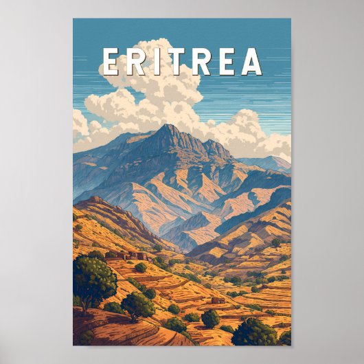 Eritrea Illustration Travel Art Vintage Poster (Voorkant)