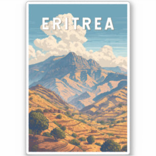 Eritrea Illustration Travel Art Vintage Sticker