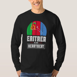 Eritrea is mijn hartslag liefde Eritrea - vlagplat T-shirt