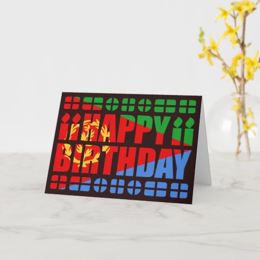 Eritrea Kaart Verjaardag (Gele Bloem)