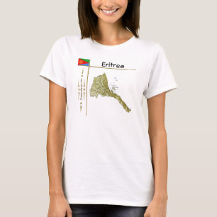 Eritrea Kaart + Vlag + Titel T-Shirt