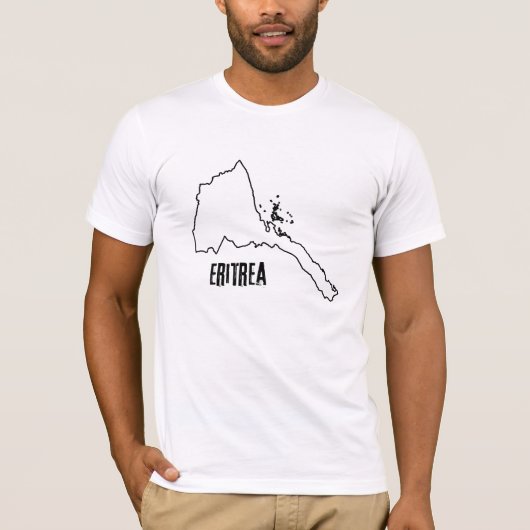 Eritrea Landkaart Lijn Eritrees Nationaal Overzich T-shirt (Voorkant)