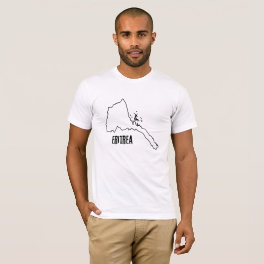 Eritrea Landkaart Lijn Eritrees Nationaal Overzich T-shirt (Voorkant volledig)