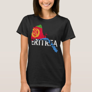 Eritrea Landkaart Vlag Trots Eritrees Patriottisch T-shirt