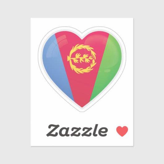 Eritrea Love Flag Sticker (Vel)
