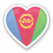 Eritrea Love Flag Sticker (Voorkant)