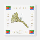 Eritrea Map + Flags Magnet (Voorkant)