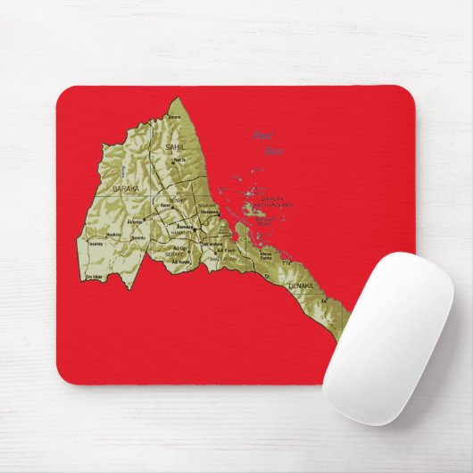 Eritrea Map Mousepad Muismat (Met muis)