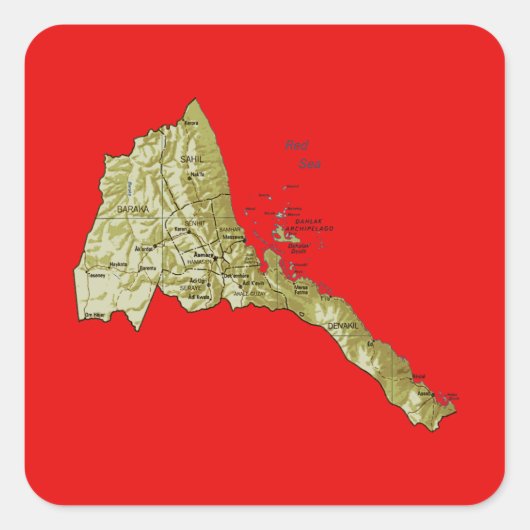 Eritrea Map Sticker (Voorkant)