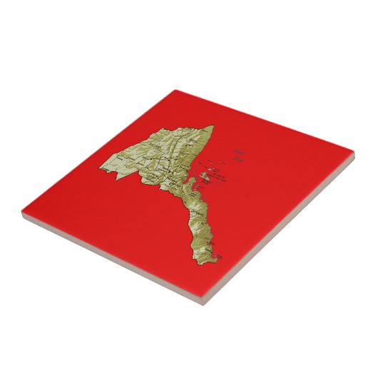 Eritrea Map Tile Tegeltje (Zijkant)