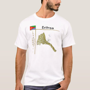 Eritrea Map + vlag + Titel T-Shirt