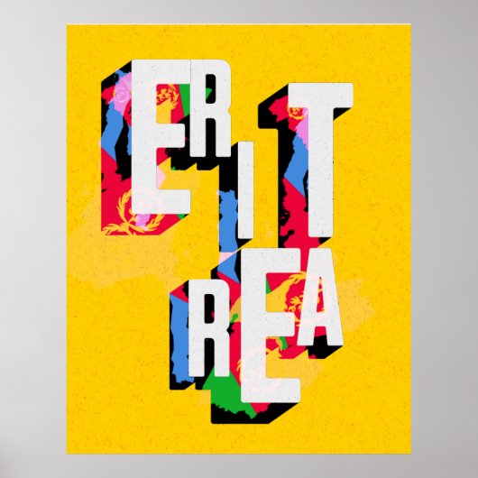 Eritrea met Eritrees Poster van de vlag (Voorkant)