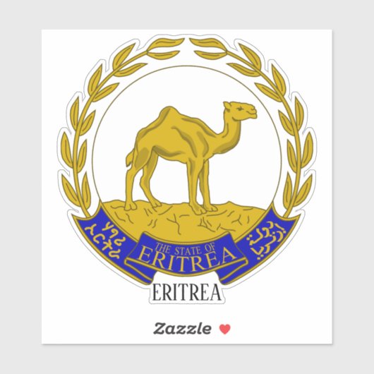 Eritrea National Emblem Patriotic Sticker (Vel)