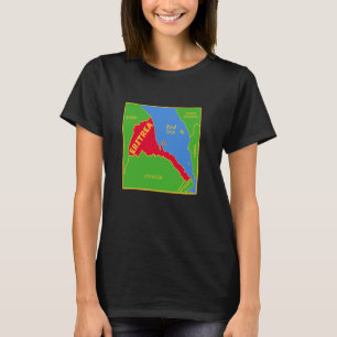 Eritrea Politieke kaart in vlagkleuren. naburig T-shirt
