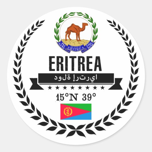 Eritrea Ronde Sticker (Voorkant)