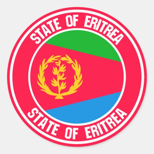 Eritrea Round Emblem Ronde Sticker (Voorkant)