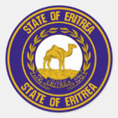 Eritrea Round Emblem Ronde Sticker (Voorkant)