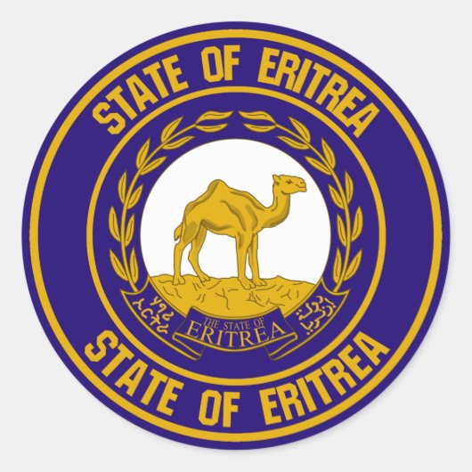 Eritrea Round Emblem Ronde Sticker (Voorkant)