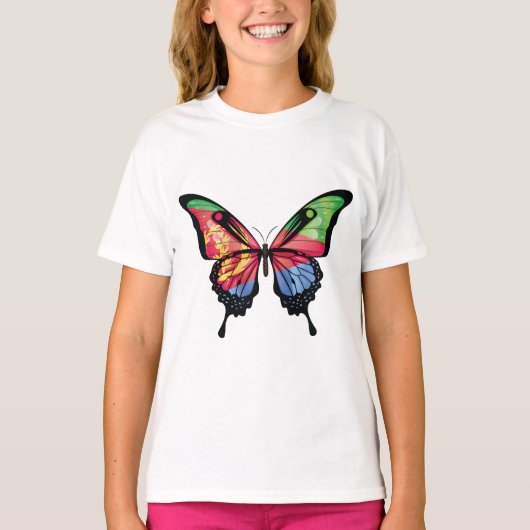 Eritrea Swallowtail Vlinder Vlag Sticker T-shirt (Voorkant)