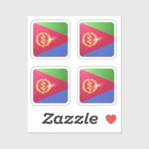 Eritrea vierkante glanzende vlag sticker