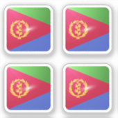 Eritrea vierkante glanzende vlag sticker (Voorkant)