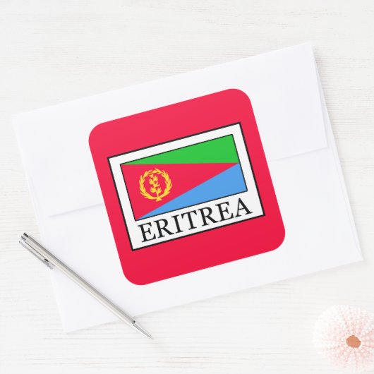 Eritrea Vierkante Sticker (Envelop)