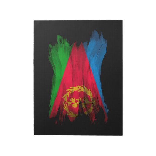 Eritrea vlag borstelslag, nationale vlag notitieblok (Linkerzijde)