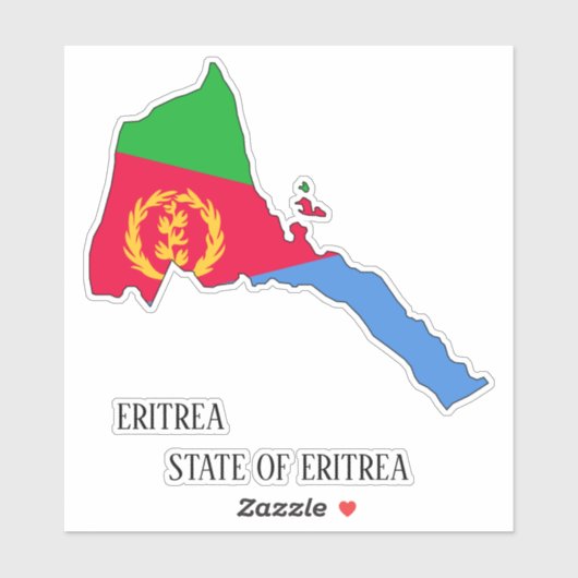 Eritrea Vlag Charmante Patriottische Kaart Sticker (Vel)