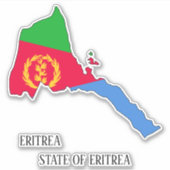 Eritrea Vlag Charmante Patriottische Kaart Sticker (Voorkant)