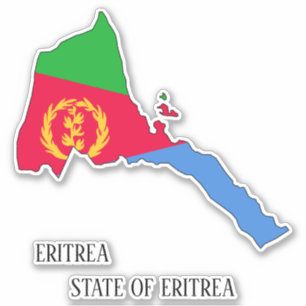 Eritrea Vlag Charmante Patriottische Kaart Sticker