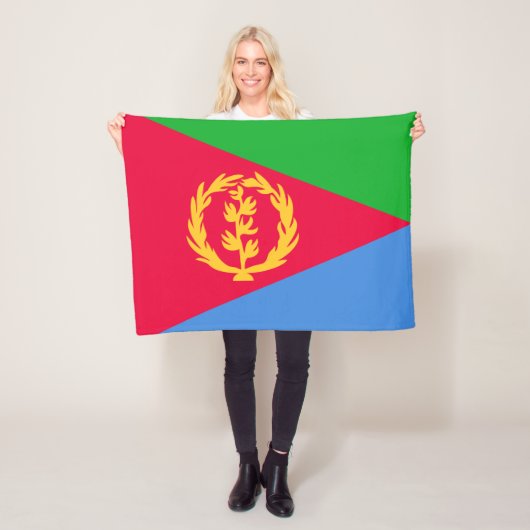Eritrea Vlag Fleece Deken (In situ)