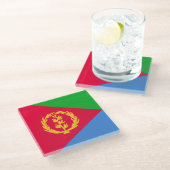 Eritrea Vlag Glazen Onderzetter (Schuin)