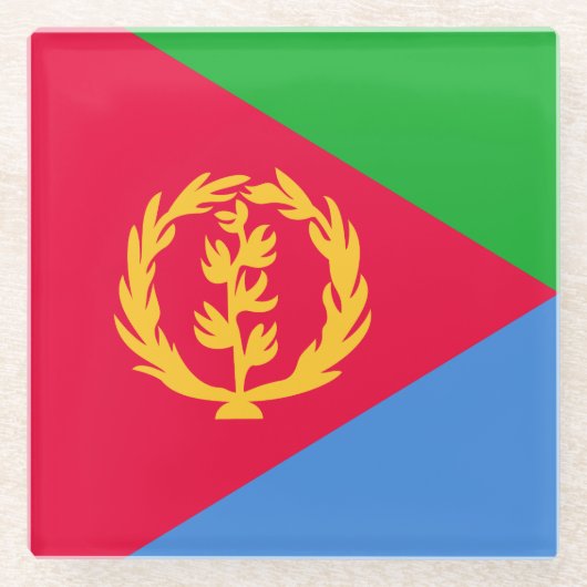 Eritrea Vlag Glazen Onderzetter (Voorkant)