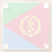 Eritrea Vlag Glazen Onderzetter (Achterkant)