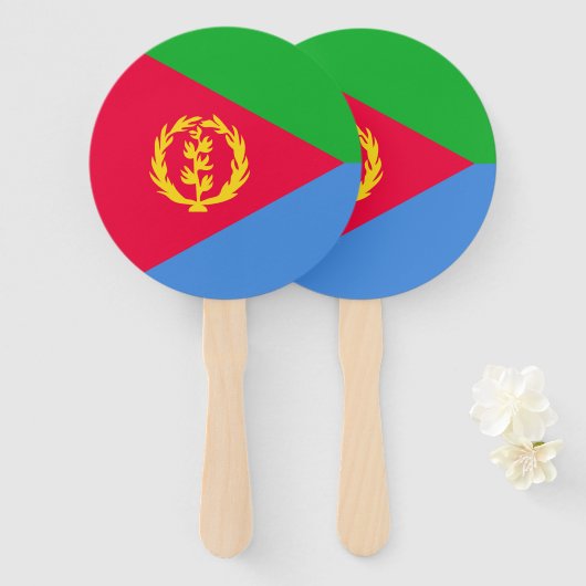 Eritrea vlag handwaaier (Voorkant en achterkant)