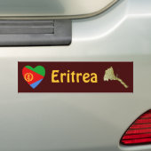 Eritrea Vlag Hart + Landkaart Bumpersticker (Op auto)