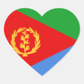 Eritrea Vlag Hart Sticker (Voorkant)