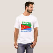 Eritrea Vlag + Kaart + Tekst T-shirt (Voorkant volledig)