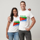 Eritrea Vlag + Kaart + Tekst T-shirt (Unisex)