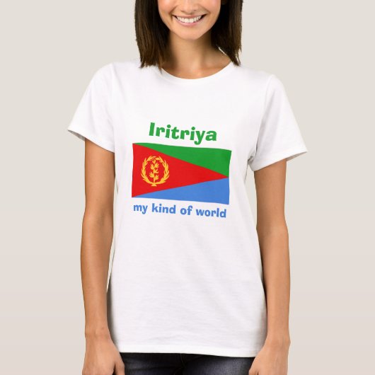 Eritrea vlag + kaart + tekst T-shirt (Voorkant)