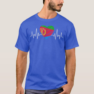 Eritrea vlag met hartslag geprikte grunge Eritrees T-shirt