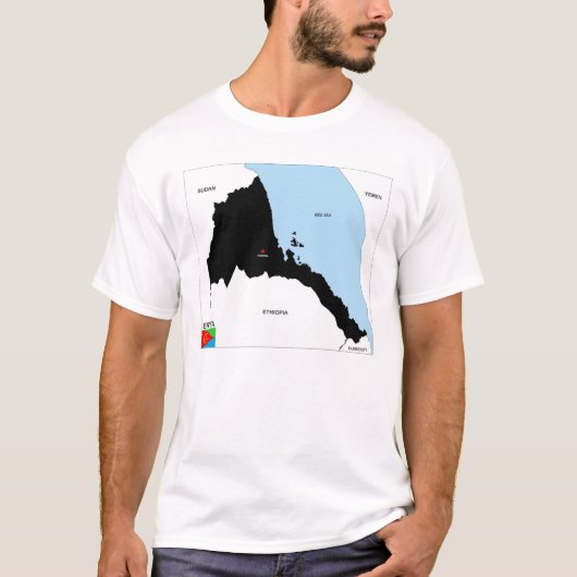 eritrea vlag op politieke kaart t-shirt (Voorkant)