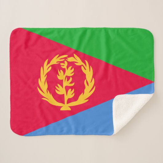 Eritrea Vlag Sherpa Deken (Voorkant (horizontaal))