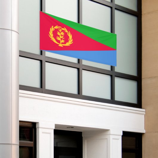 Eritrea Vlag Spandoek (Buitenkant Gebouw)